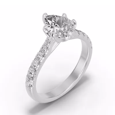 Marigold Royale Tulip Inspired 6 Prong Lab Engagement Ring
