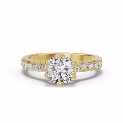 Marigold Royale Tulip Inspired 6 Prong Lab Engagement Ring