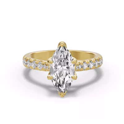 Marigold Royale Tulip Inspired 6 Prong Lab Engagement Ring