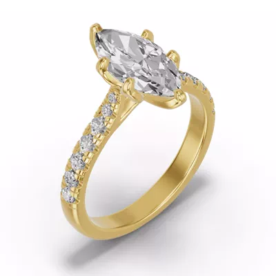 Marigold Royale Tulip Inspired 6 Prong Lab Engagement Ring