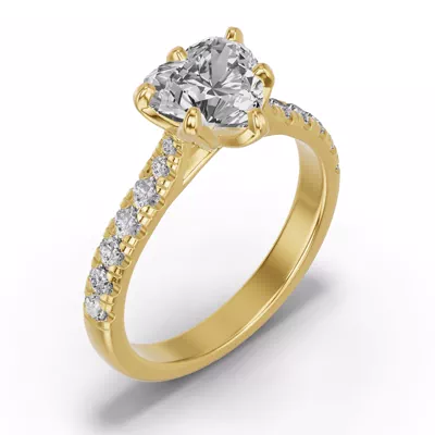 Marigold Royale Tulip Inspired 6 Prong Lab Engagement Ring