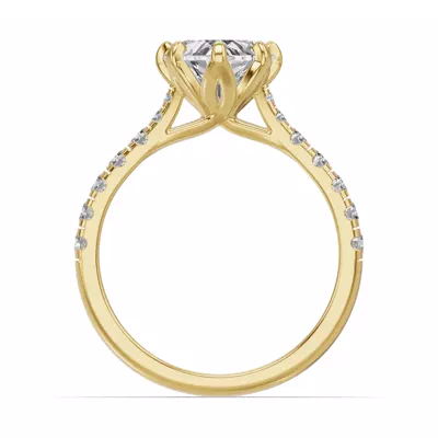 Marigold Royale Tulip Inspired 6 Prong Lab Engagement Ring