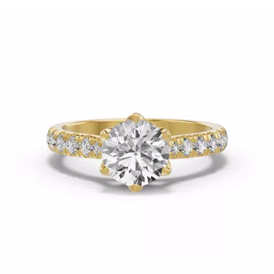 Marigold Royale Tulip Inspired 6 Prong Engagement Ring