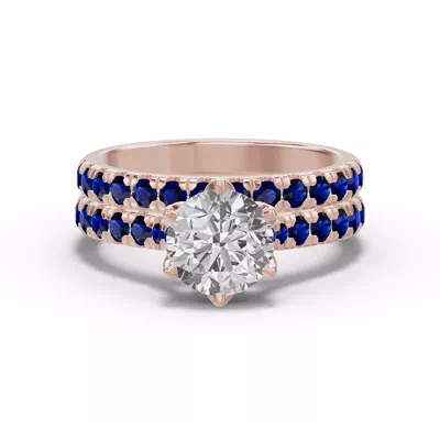 Marigold Royale Pavé Sapphire Band