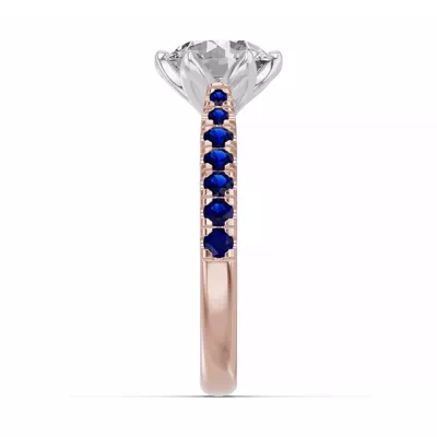 Marigold Royale Tulip-Inspired Sapphire Two-Tone Engagement Ring