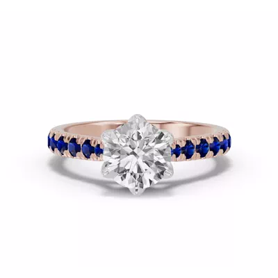 Marigold Royale Tulip Inspired Sapphire Two-Tone Engagement Ring