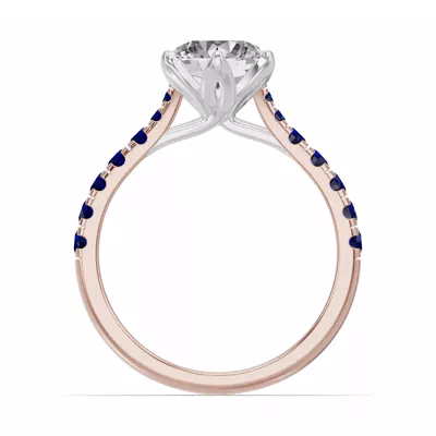 Marigold Royale Tulip Inspired Sapphire Two-Tone Engagement Ring