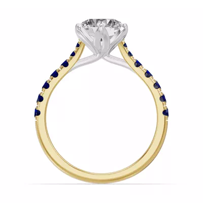 Marigold Royale Tulip-Inspired Sapphire Two-Tone Engagement Ring