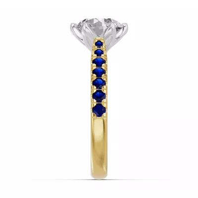 Marigold Royale Tulip Inspired Sapphire Two-Tone Engagement Ring