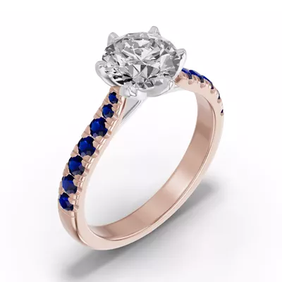 Marigold Royale Tulip Inspired Sapphire Two-Tone Engagement Ring