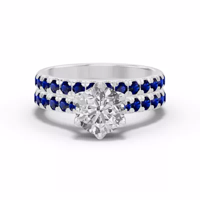 Marigold Royale Pavé Sapphire Band