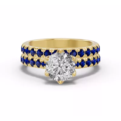 Marigold Royale Pavé Sapphire Band