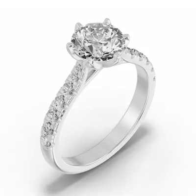 Marigold Royale Tulip Inspired 6 Prong Engagement Ring