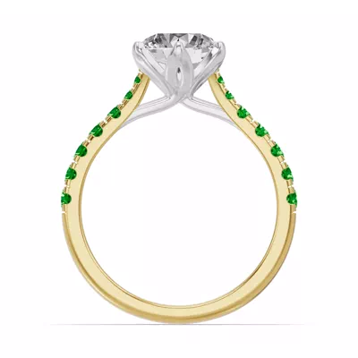 Marigold Royale Tulip-Inspired Tsavorite Two-Tone Engagement Ring