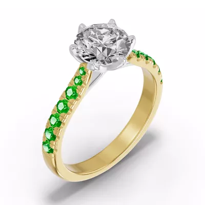 Marigold Royale Tulip Inspired Tsavorite Two-Tone Engagement Ring