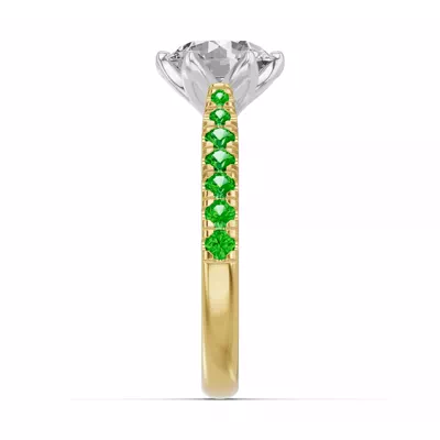 Marigold Royale Tulip Inspired Tsavorite Two-Tone Engagement Ring
