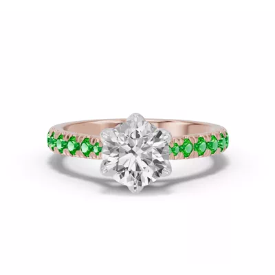 Marigold Royale Tulip-Inspired Tsavorite Two-Tone Engagement Ring
