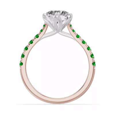Marigold Royale Tulip-Inspired Tsavorite Two-Tone Engagement Ring
