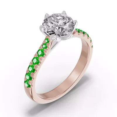 Marigold Royale Tulip Inspired Tsavorite Two-Tone Engagement Ring
