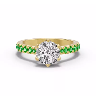 Marigold Royale Tulip Inspired Tsavorite Engagement Ring