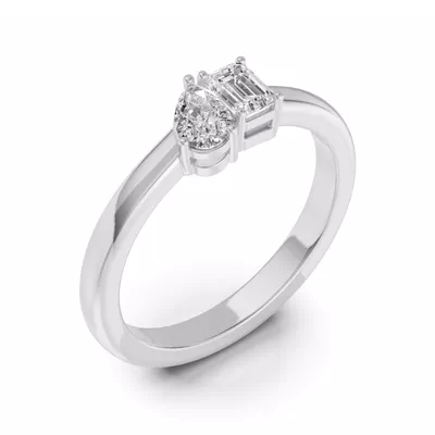 Toi Et Moi Pear & Emerald-Cut Lab Diamond Ring (.50 ct. tw.)