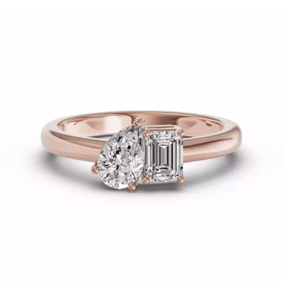 Toi Et Moi Pear & Emerald-Cut Lab Diamond Ring (1.00 ct. tw.)