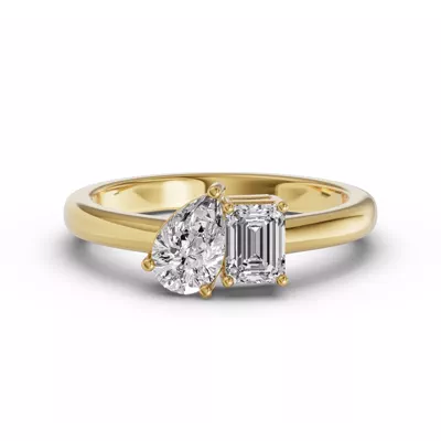 Toi Et Moi Pear & Emerald-Cut Lab Diamond Ring (1.00 ct. tw.)