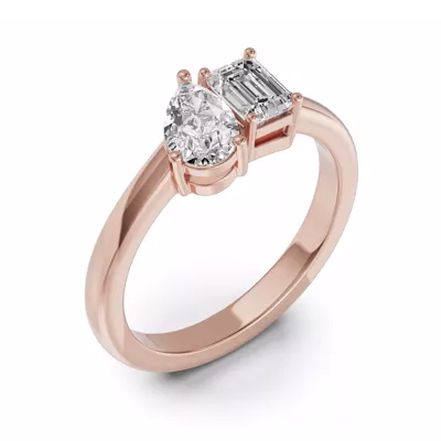Toi Et Moi Pear & Emerald-Cut Lab Diamond Ring (1.00 ct. tw.)