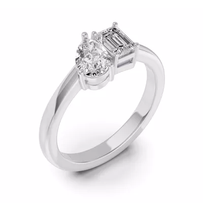 Toi Et Moi Pear & Emerald-Cut Lab Diamond Ring (1.00 ct. tw.)
