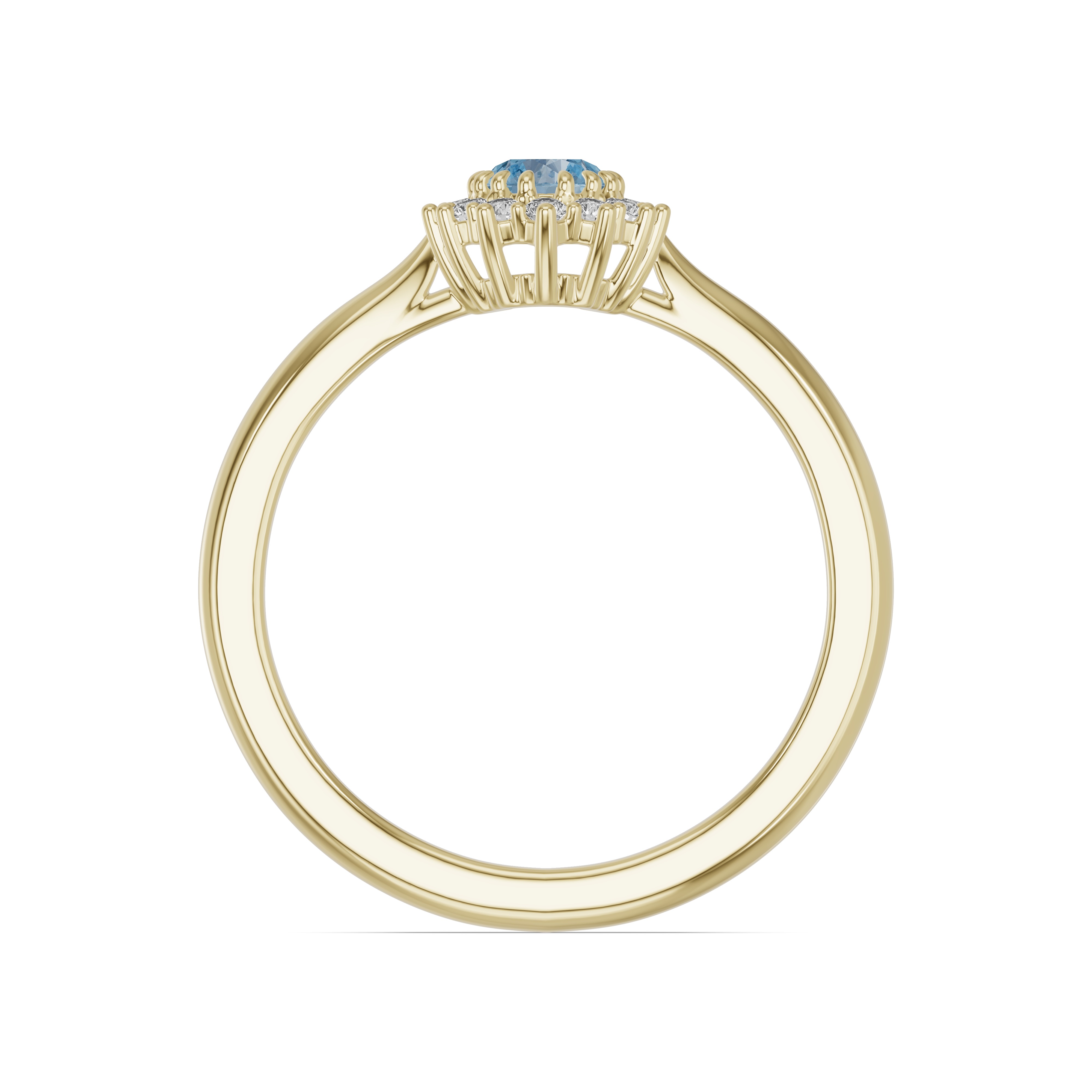 Iconic Oval Aquamarine & Diamond Halo Ring (6x4mm)