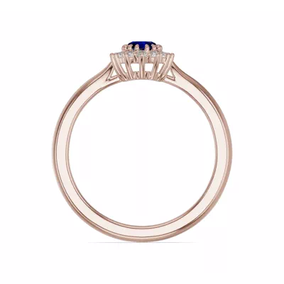 Iconic Oval Sapphire & Lab Diamond Halo Ring (6x4mm)