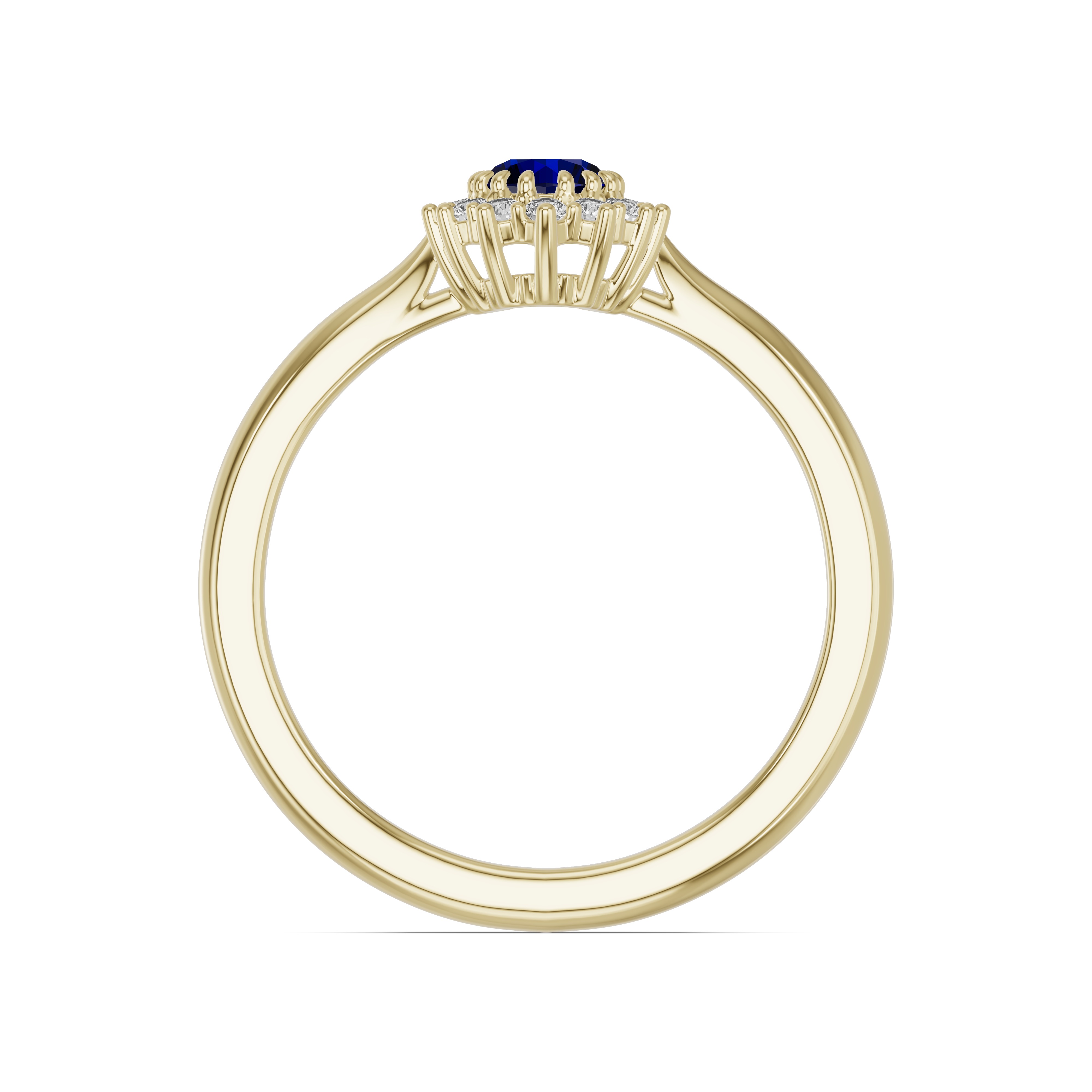 Iconic Oval Sapphire & Lab Diamond Halo Ring (6x4mm)