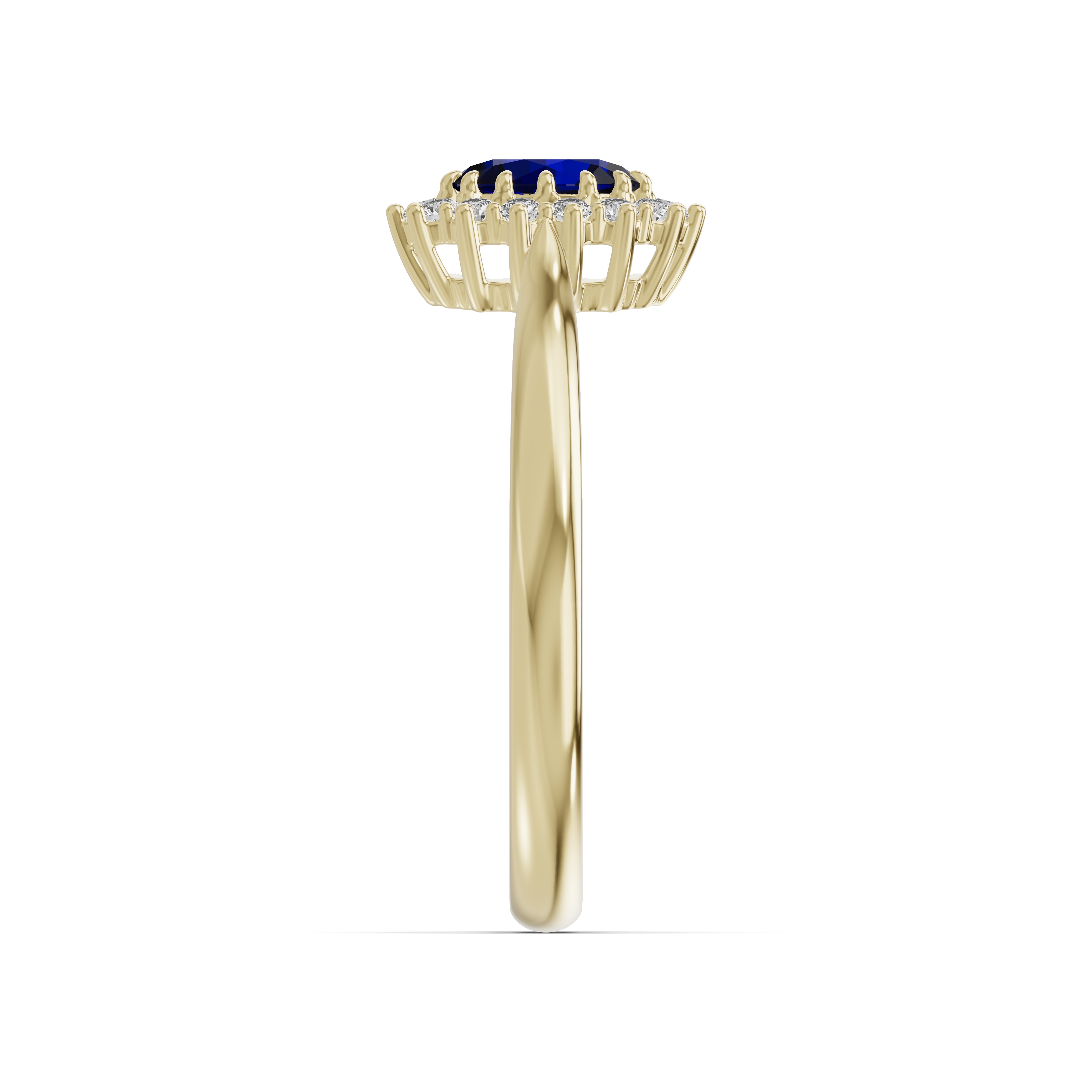 Iconic Oval Sapphire & Lab Diamond Halo Ring (6x4mm)