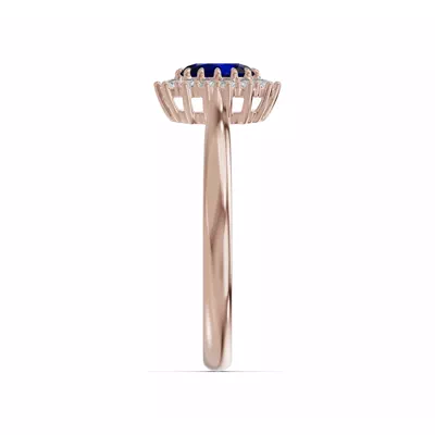 Iconic Oval Sapphire & Lab Diamond Halo Ring (6x4mm)