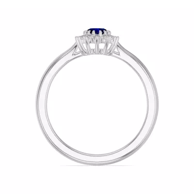 Iconic Oval Sapphire & Lab Diamond Halo Ring (6x4mm)