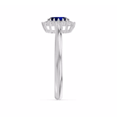 Iconic Oval Sapphire & Diamond Halo Ring (6x4mm)