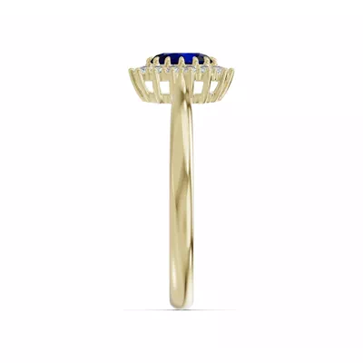Iconic Oval Sapphire & Lab Diamond Halo Ring (6x4mm)