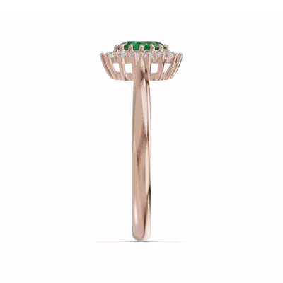 Iconic Oval Emerald & Lab Diamond Halo Ring (6x4mm)