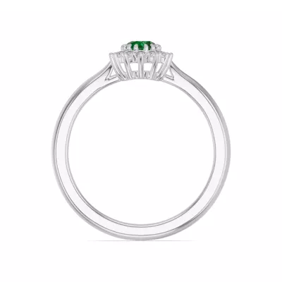 Iconic Oval Emerald & Diamond Halo Ring (6x4mm)