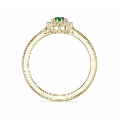 Iconic Oval Emerald & Lab Diamond Halo Ring (6x4mm)