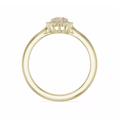 Iconic Oval Morganite & Diamond Halo Ring (6x4mm)