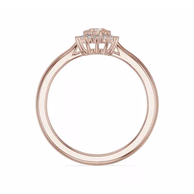 Iconic Oval Morganite & Lab Diamond Halo Ring (6x4mm)