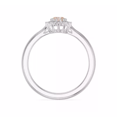 Iconic Oval Morganite & Diamond Halo Ring (6x4mm)