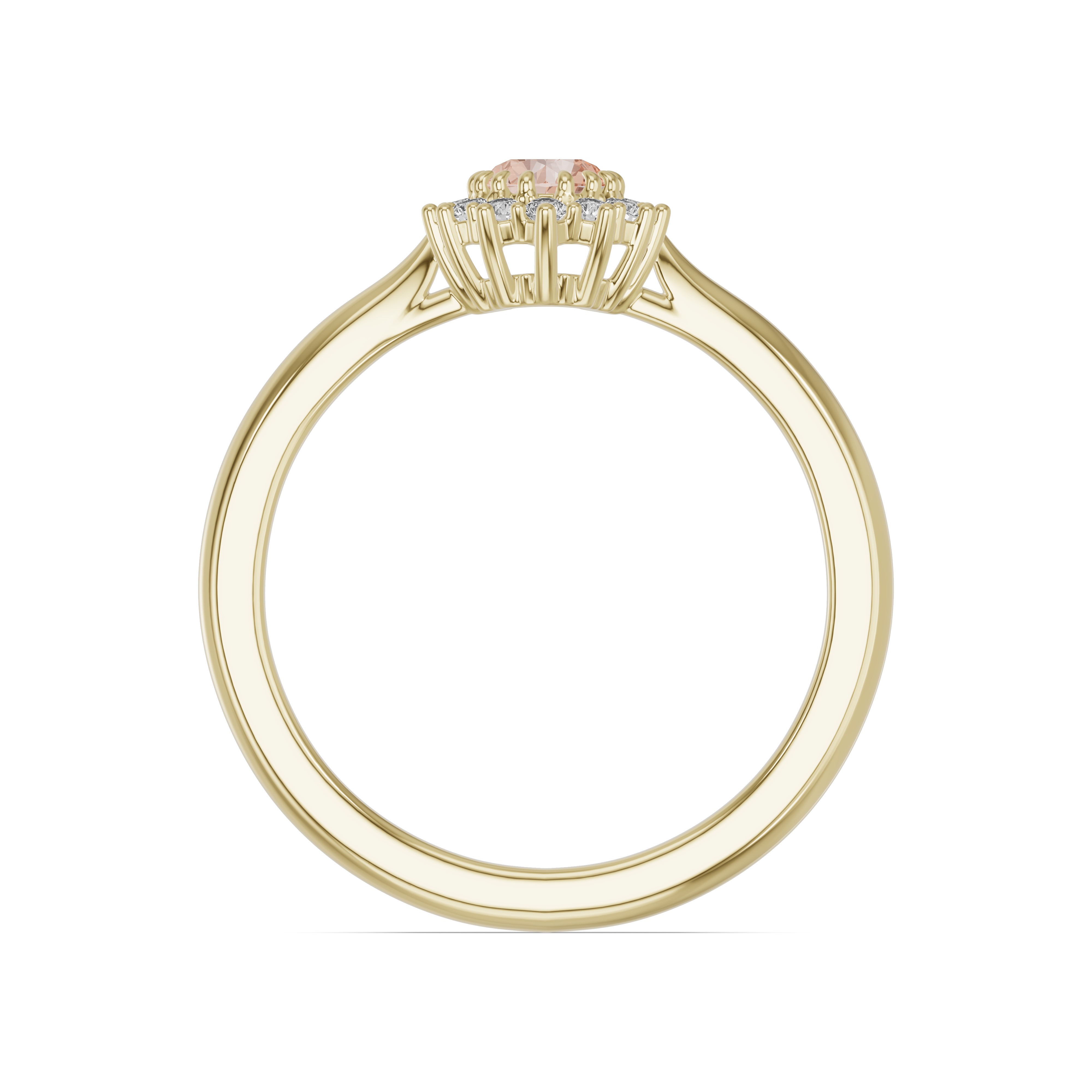 Iconic Oval Morganite & Diamond Halo Ring (6x4mm)
