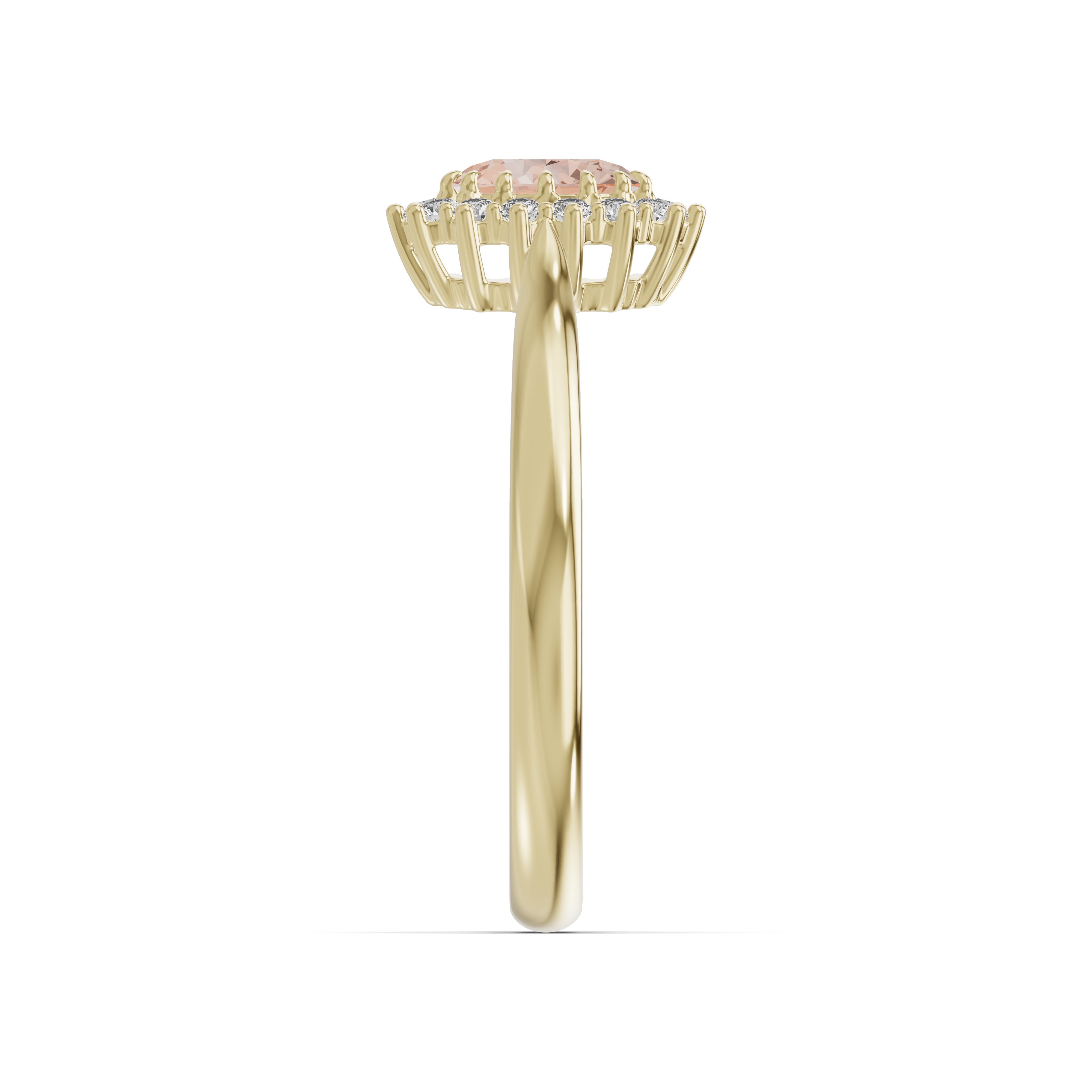 Iconic Oval Morganite & Diamond Halo Ring (6x4mm)