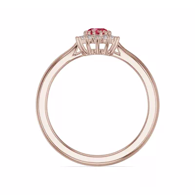 Iconic Oval Ruby & Diamond Halo Ring (6x4mm)