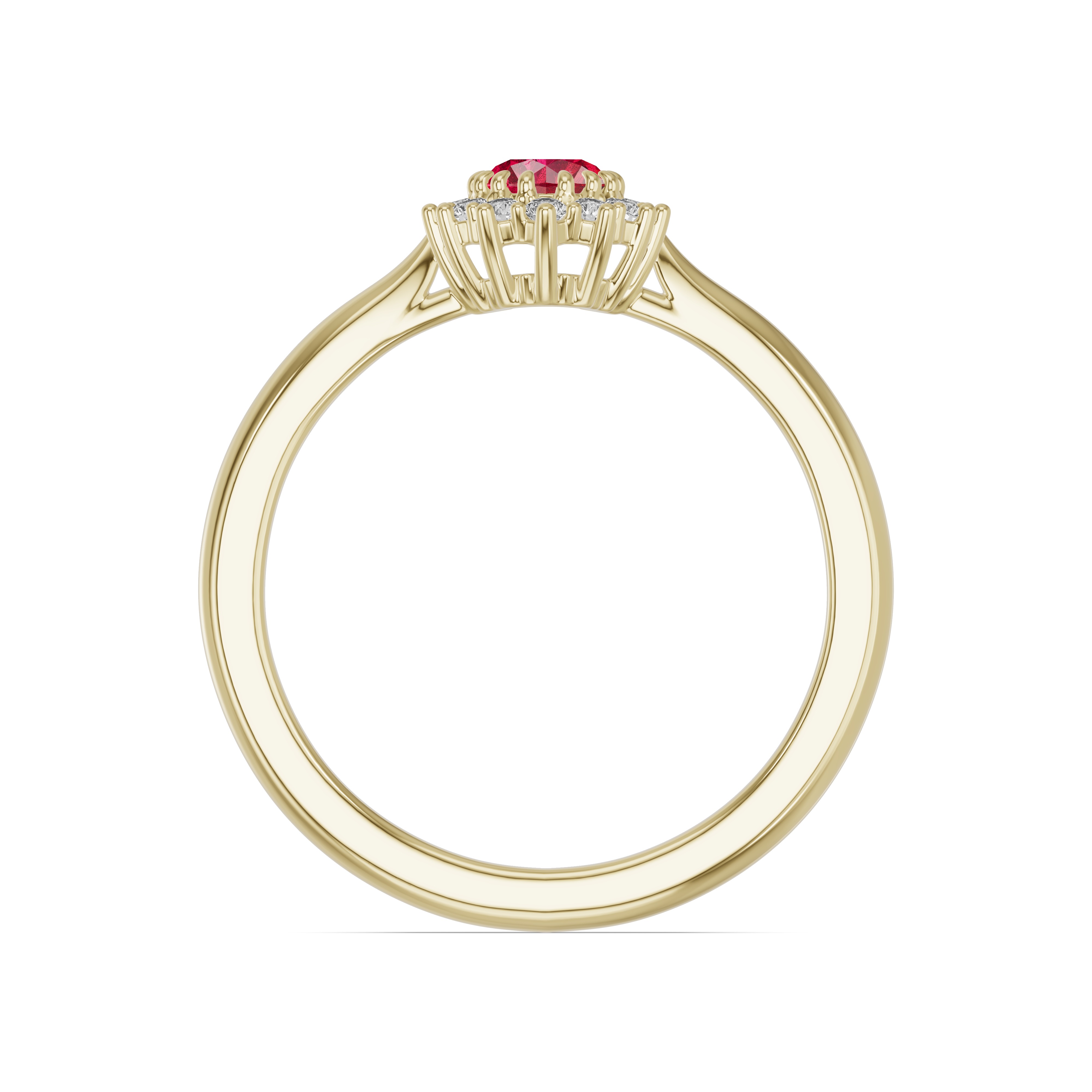 Iconic Oval Ruby & Diamond Halo Ring (6x4mm)