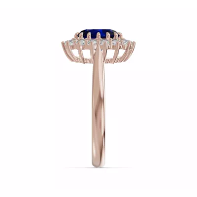 Iconic Oval Sapphire & Diamond Halo Ring (8x6mm)