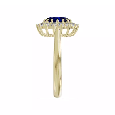 Iconic Oval Sapphire & Lab Diamond Halo Ring (8x6mm)