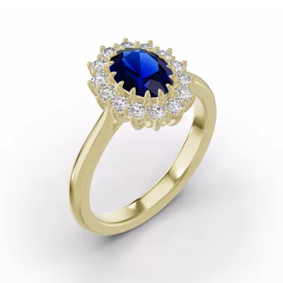 Iconic Oval Sapphire & Diamond Halo Ring (8x6mm)